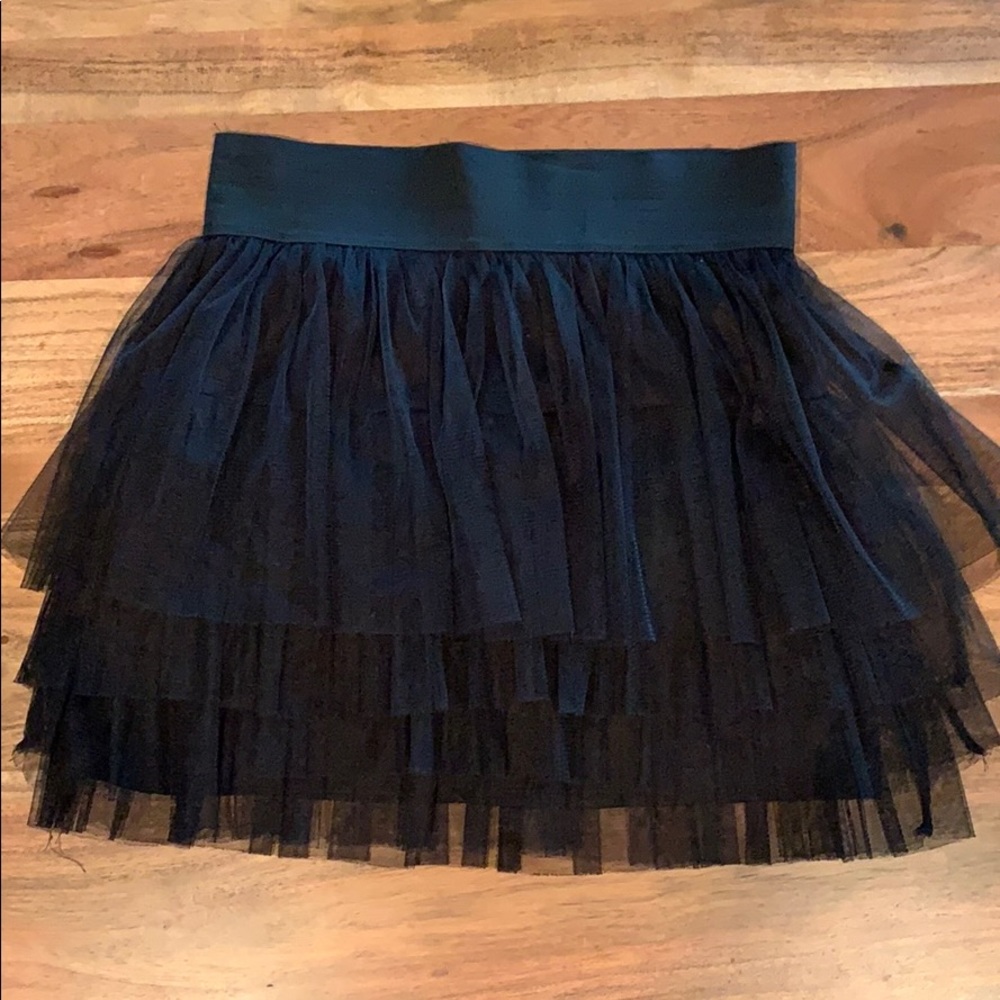 Black Ruffle Layered Tulle Skirt